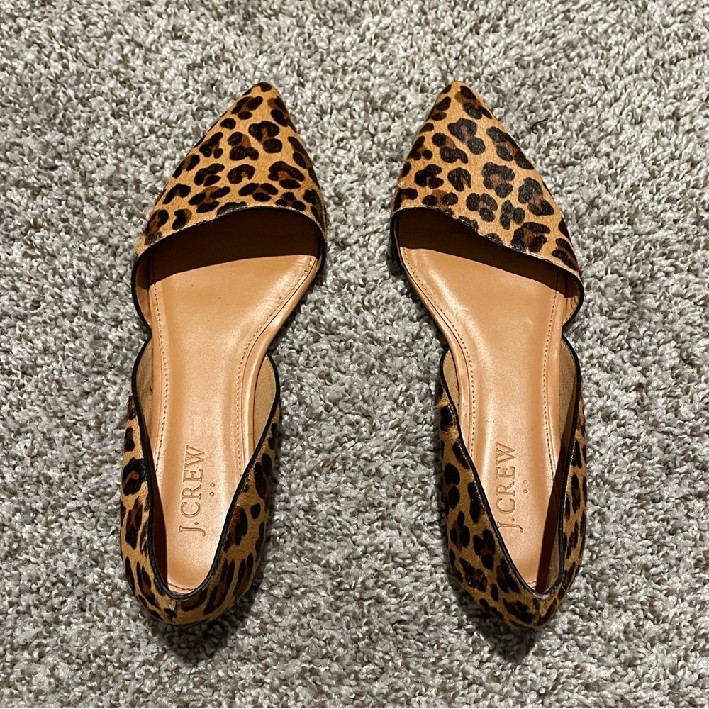 J. Crew Factory Zoe d'Orsay flats with leather upper and calf hair.